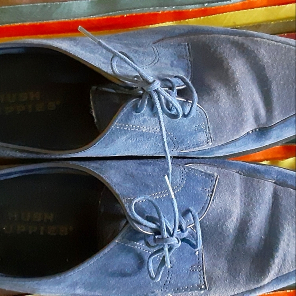 Hush Puppies Blue Suede Oxfords